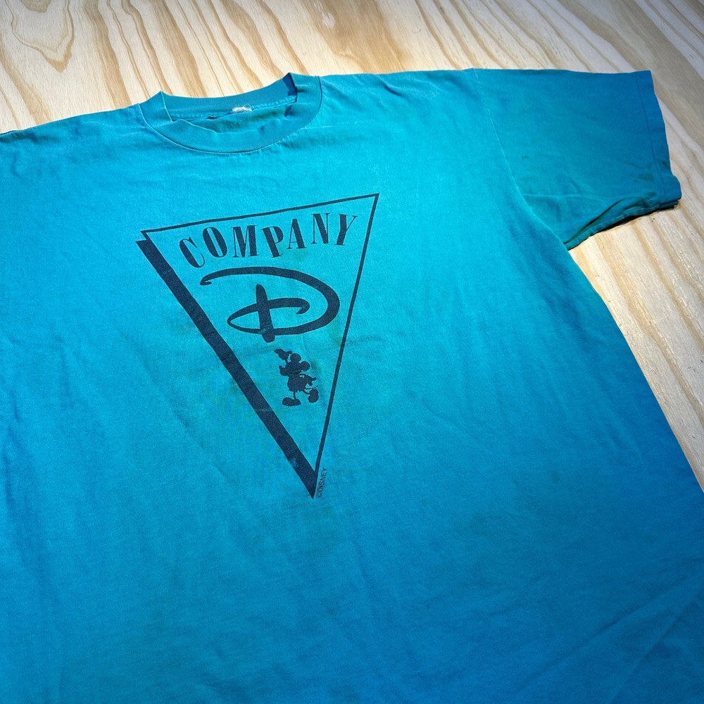 Vintage Disney Company D Mickey Mouse Cast Member Teal Graphic T-Shirt XL